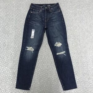 Old Navy Jeans Womens 2/27 High Rise O.G. Straight Distressed Button Fly Denim